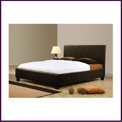 Natalia 4ft 6in Bed Frame Chocolate Faux Leather