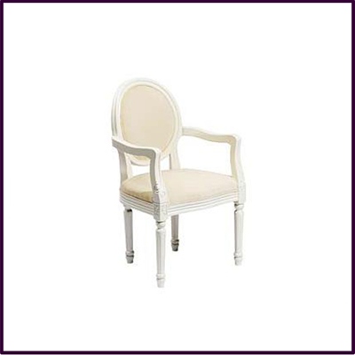 Cream Louis Style Solid Birch Boudouir Chair