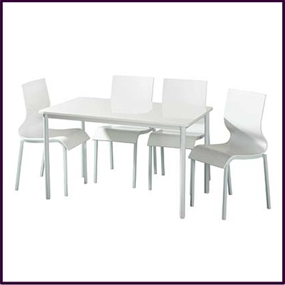 Mode 4 seater White Gloss Dining Set