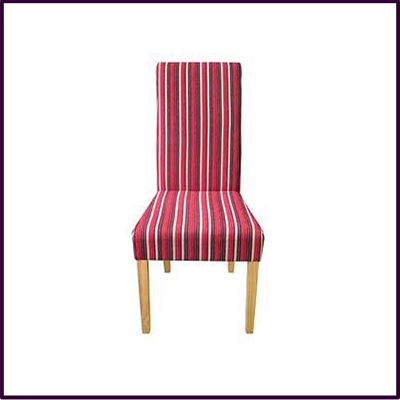 Arlington Dining Chair Red Chenille Stripe 107X61X48Cm