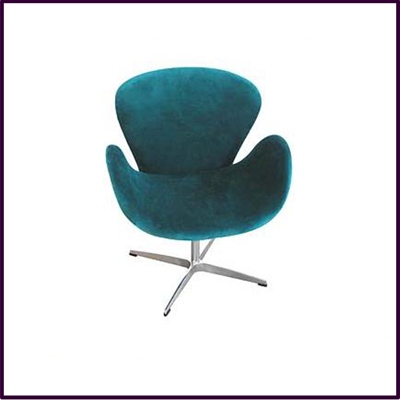 Teal Revolving Microfibre Chair With Chrome Base