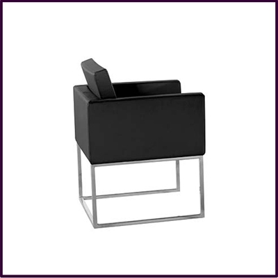 Black PVC Chair with Steel Legs