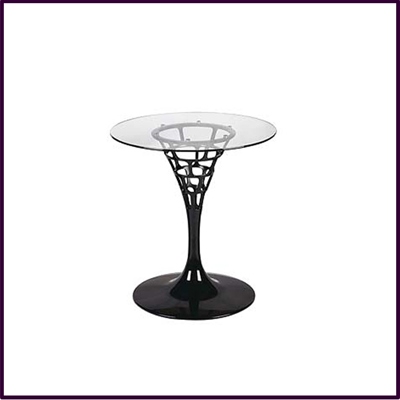 Black Clear Sendero Rev Table (Abs Temp Glass)