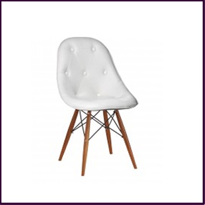 White Leather Effect Dining Chair