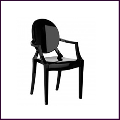 Black Polycarbonate Louis Style Chair