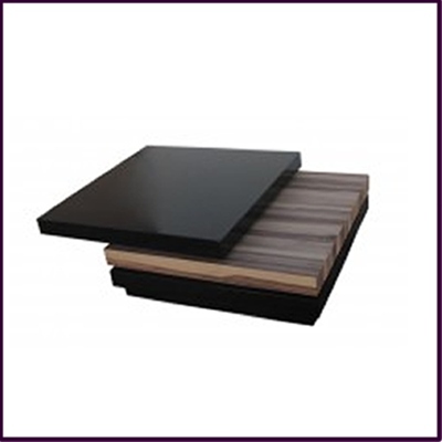 Woodgrain Effect Veneer with Black High Gloss Finish Coffee Table