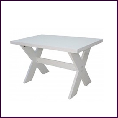 Criss Cross Dining Table White High Gloss Finish