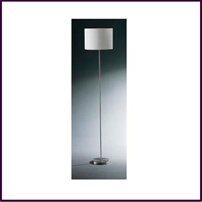 Chrome Effect Floor Lamp With Cream Col Waffle Effect Shade