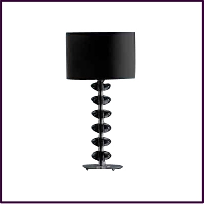 Bobble Lamp Black Plastic Base with Black Fabric Shade