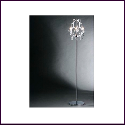 Floor Lamp Metal Chandelier With Crystals