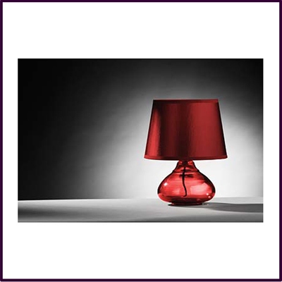 High Medan Red Glass Table Lamp
