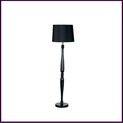 Black High Gloss Floor Lamp With Black Shade