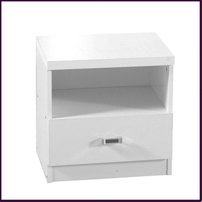 White 1 Drawer Bedside Cabinet