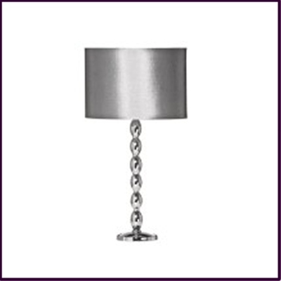 Angela Table Lamp Silver with Charcoal Shade