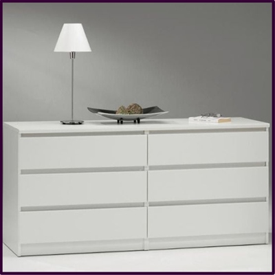 Nia 6 drawer chest in white £189
