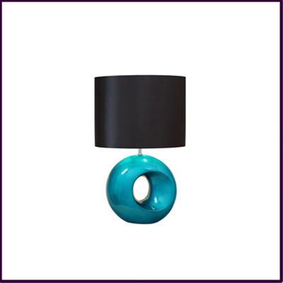 Cobalt Blue Taurus Table Lamp with Black Shade