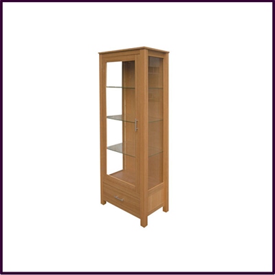 Oak Veneer Display Cabinet