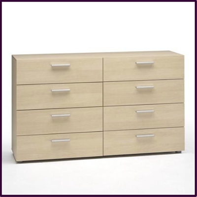 Pepe 8 drawer chest in light maple finish £139