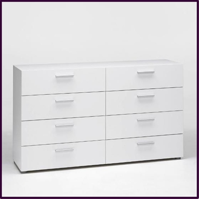 Pepe 8 drawer chest in white £139