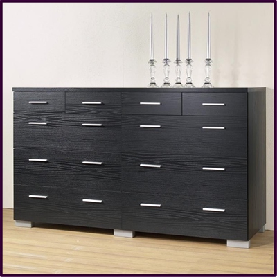 Puls 6 + 4 drawer chest in black wood grain finish £279