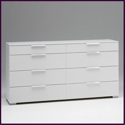 Valencia 8 drawer chest in white